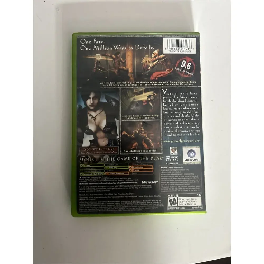 Prince of Persia: Warrior Within (Microsoft Xbox, 2004)